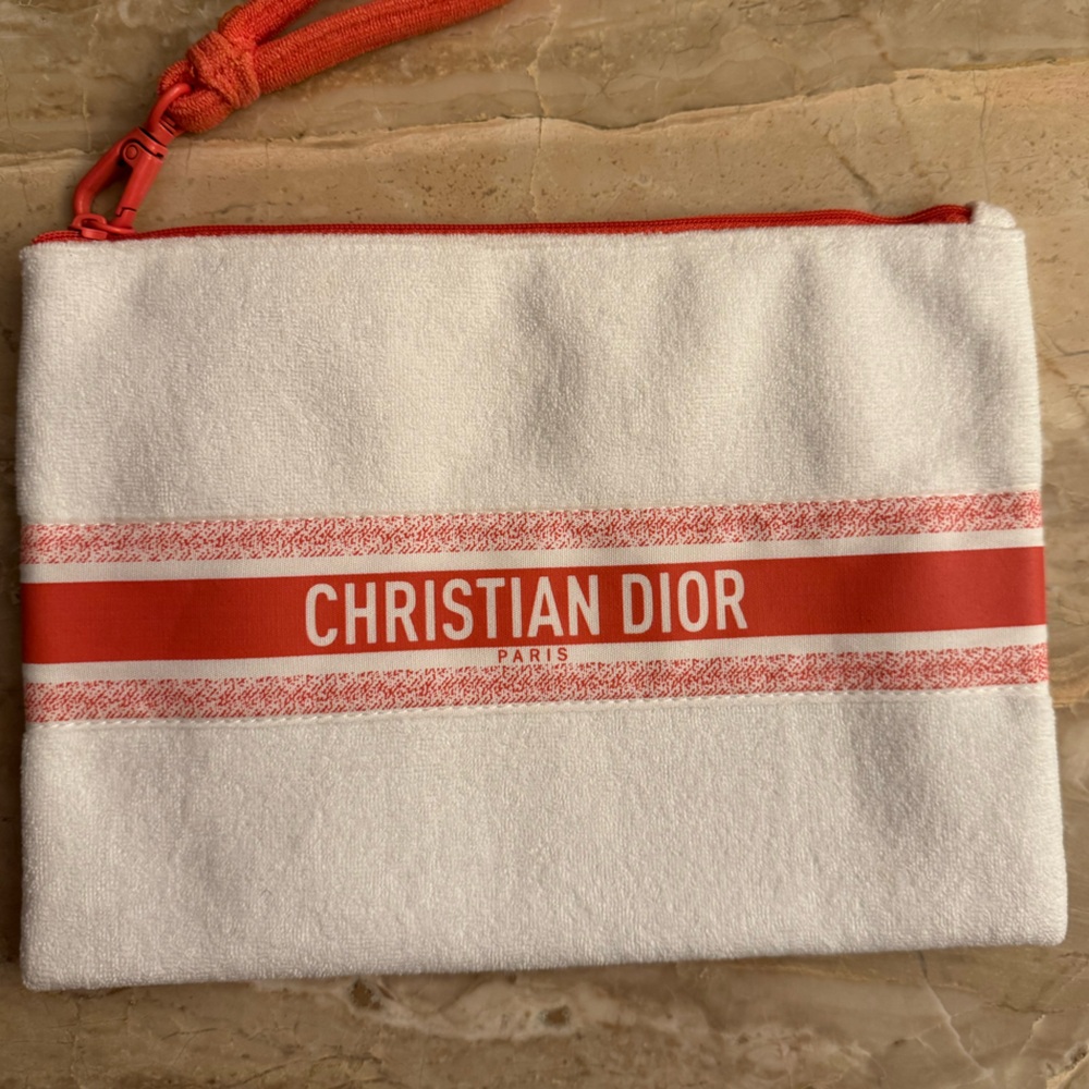 Christian Dior White and Red Clutch. Absolutely stunning
